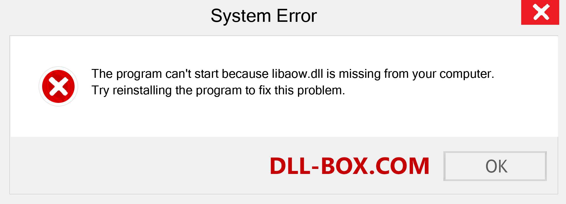  libaow.dll file is missing?. Download for Windows 7, 8, 10 - Fix  libaow dll Missing Error on Windows, photos, images